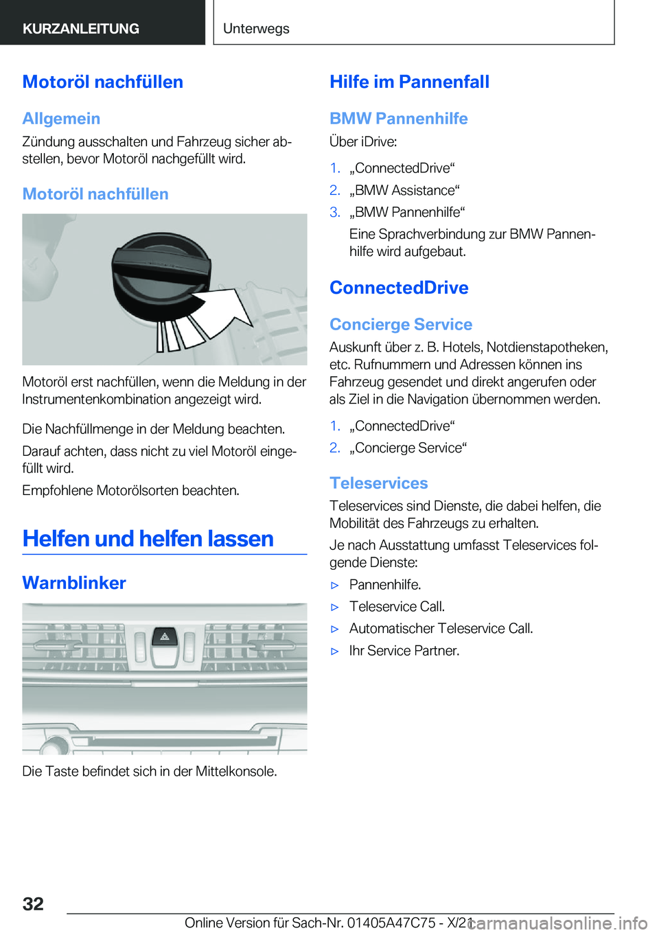 BMW X2 2022  Betriebsanleitungen (in German) �M�o�t�o�r�