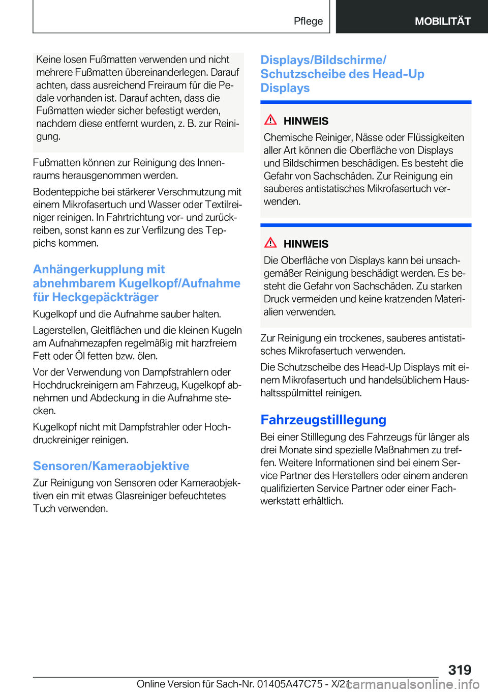 BMW X2 2022  Betriebsanleitungen (in German) �K�e�i�n�e��l�o�s�e�n��F�u�