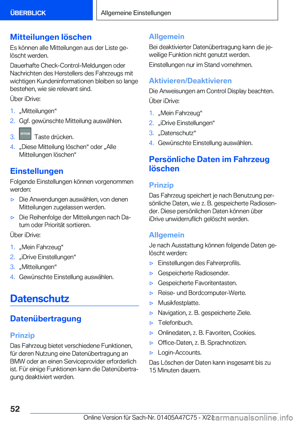 BMW X2 2022  Betriebsanleitungen (in German) �M�i�t�t�e�i�l�u�n�g�e�n��l�