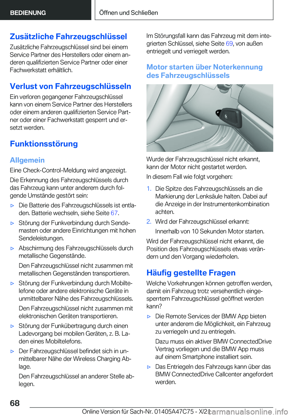 BMW X2 2022  Betriebsanleitungen (in German) �Z�u�s�
