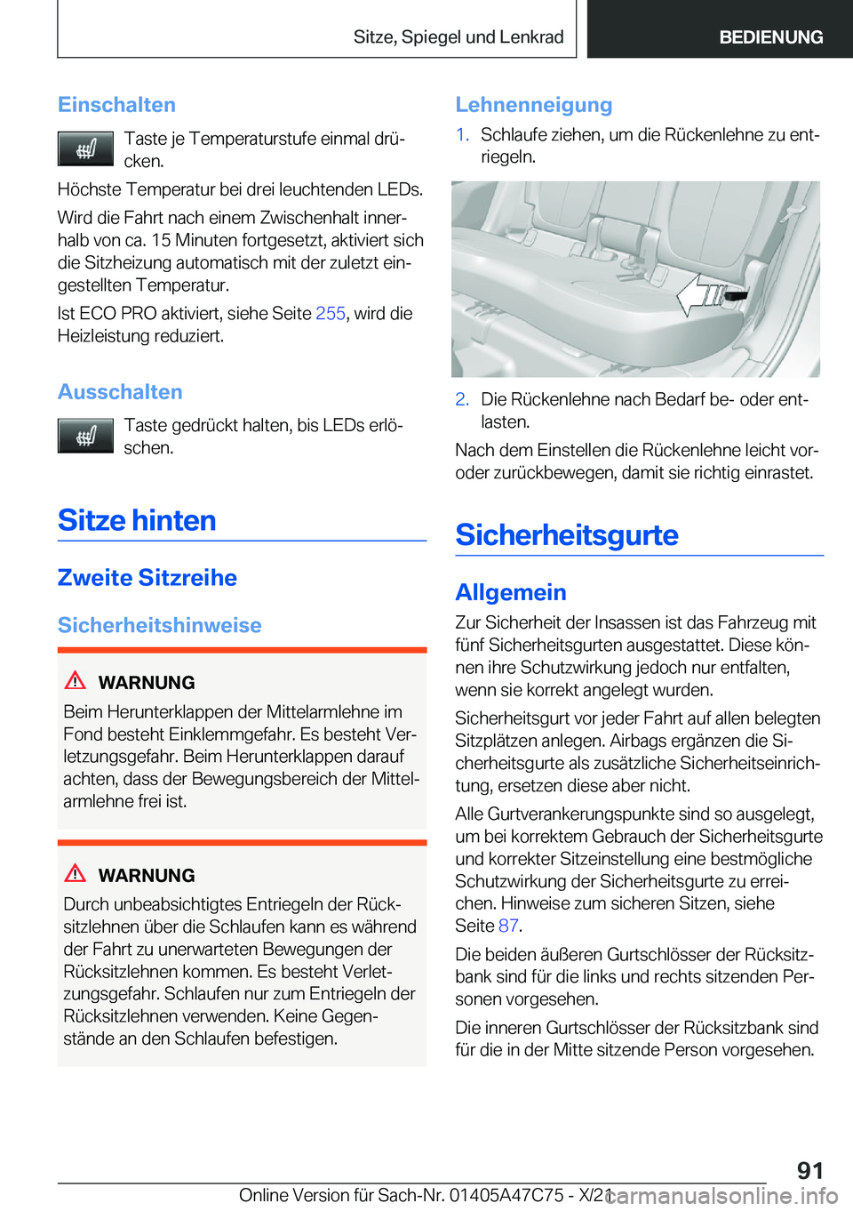 BMW X2 2022  Betriebsanleitungen (in German) �E�i�n�s�c�h�a�l�t�e�n�T�a�s�t�e��j�e��T�e�m�p�e�r�a�t�u�r�s�t�u�f�e��e�i�n�m�a�l��d�r�