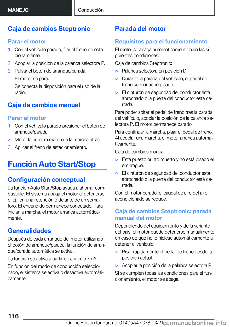 BMW X2 2022  Manuales de Empleo (in Spanish) �C�a�j�a��d�e��c�a�m�b�i�o�s��S�t�e�p�t�r�o�n�i�c
�P�a�r�a�r��e�l��m�o�t�o�r�1�.�C�o�n��e�l��v�e�h�