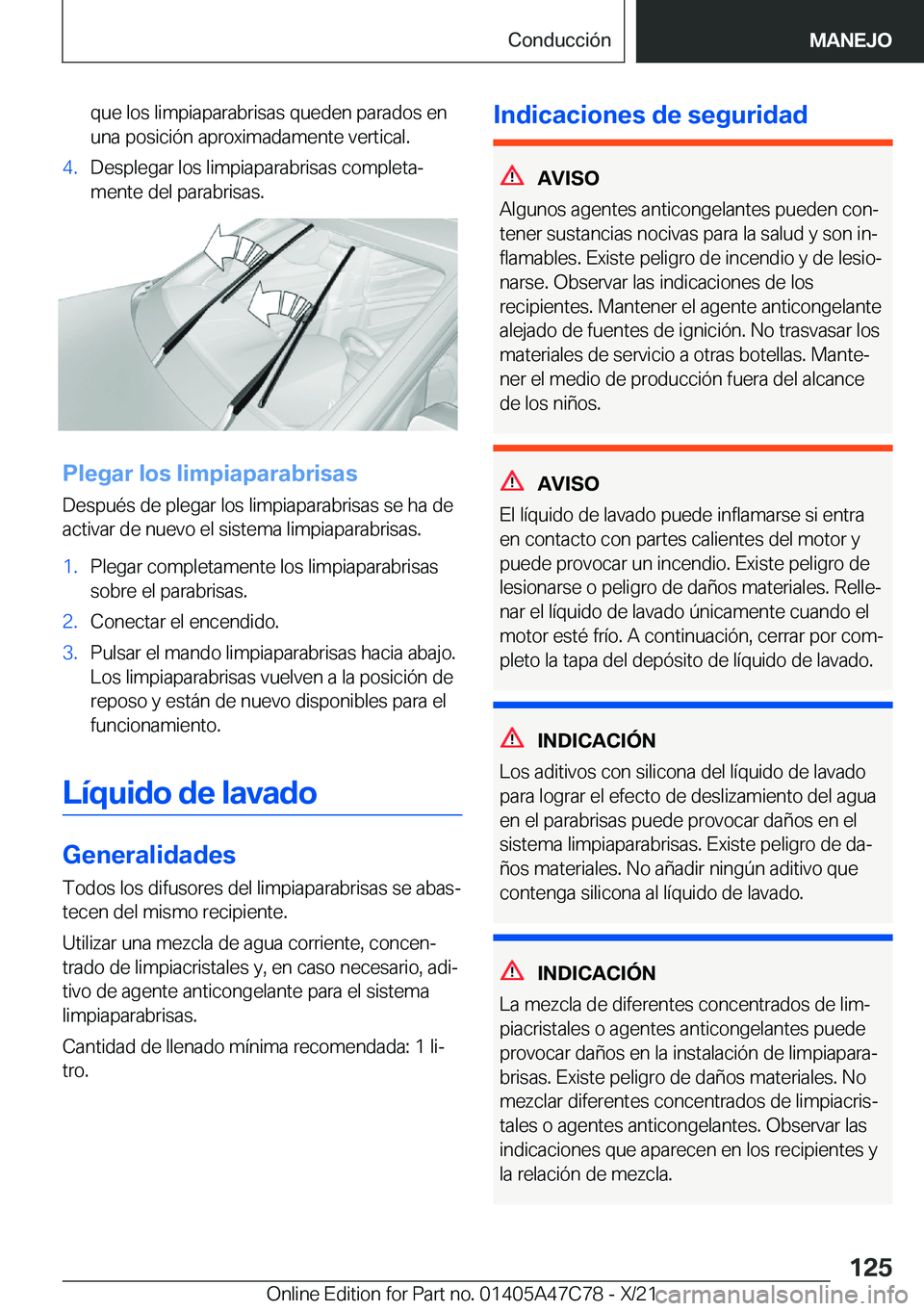 BMW X2 2022  Manuales de Empleo (in Spanish) �q�u�e��l�o�s��l�i�m�p�i�a�p�a�r�a�b�r�i�s�a�s��q�u�e�d�e�n��p�a�r�a�d�o�s��e�n
�u�n�a��p�o�s�i�c�i�