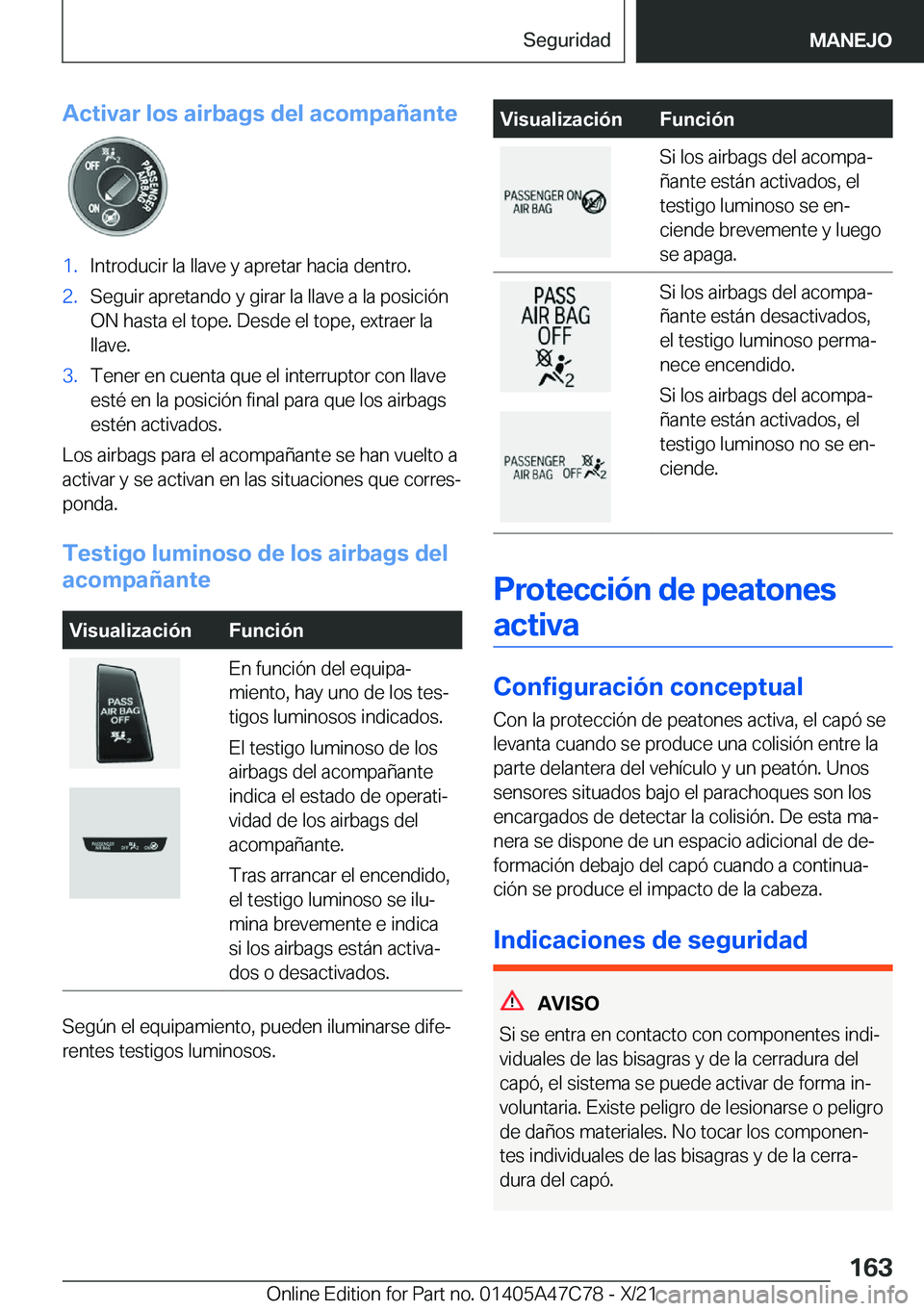 BMW X2 2022  Manuales de Empleo (in Spanish) �A�c�t�i�v�a�r��l�o�s��a�i�r�b�a�g�s��d�e�l��a�c�o�m�p�a�