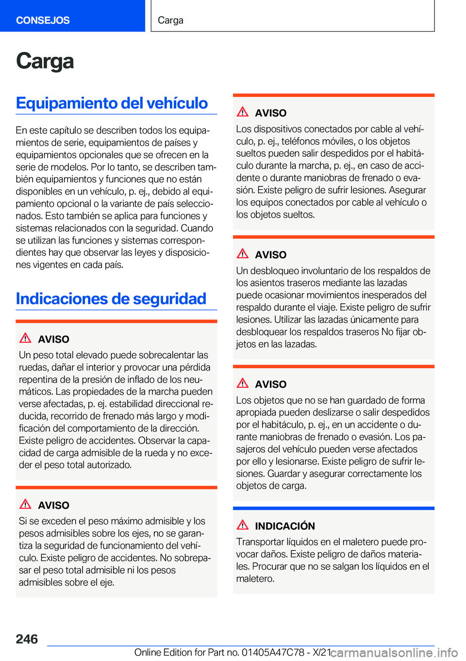 BMW X2 2022  Manuales de Empleo (in Spanish) �C�a�r�g�a�E�q�u�i�p�a�m�i�e�n�t�o��d�e�l��v�e�h�