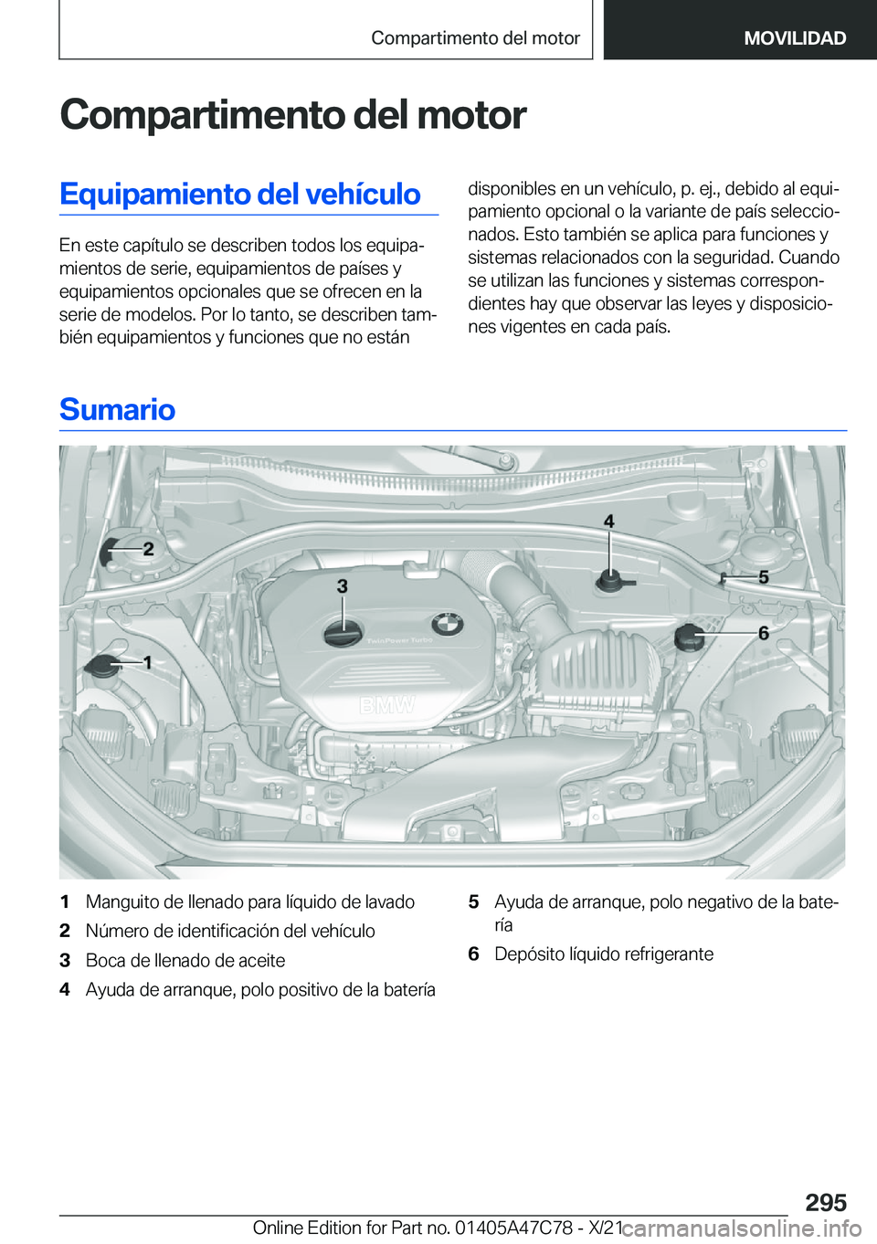 BMW X2 2022  Manuales de Empleo (in Spanish) �C�o�m�p�a�r�t�i�m�e�n�t�o��d�e�l��m�o�t�o�r�E�q�u�i�p�a�m�i�e�n�t�o��d�e�l��v�e�h�