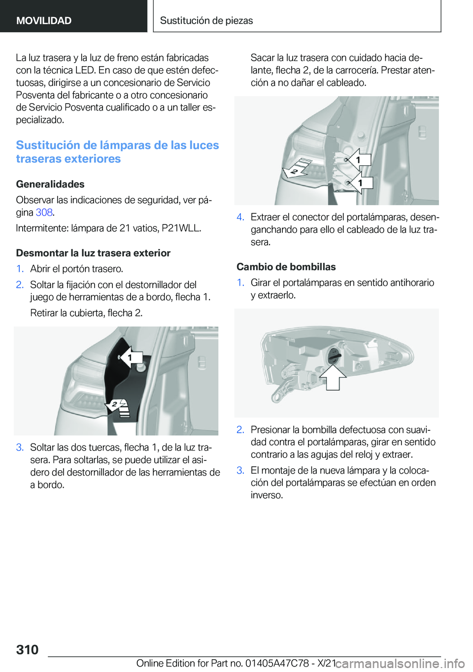 BMW X2 2022  Manuales de Empleo (in Spanish) �L�a��l�u�z��t�r�a�s�e�r�a��y��l�a��l�u�z��d�e��f�r�e�n�o��e�s�t�