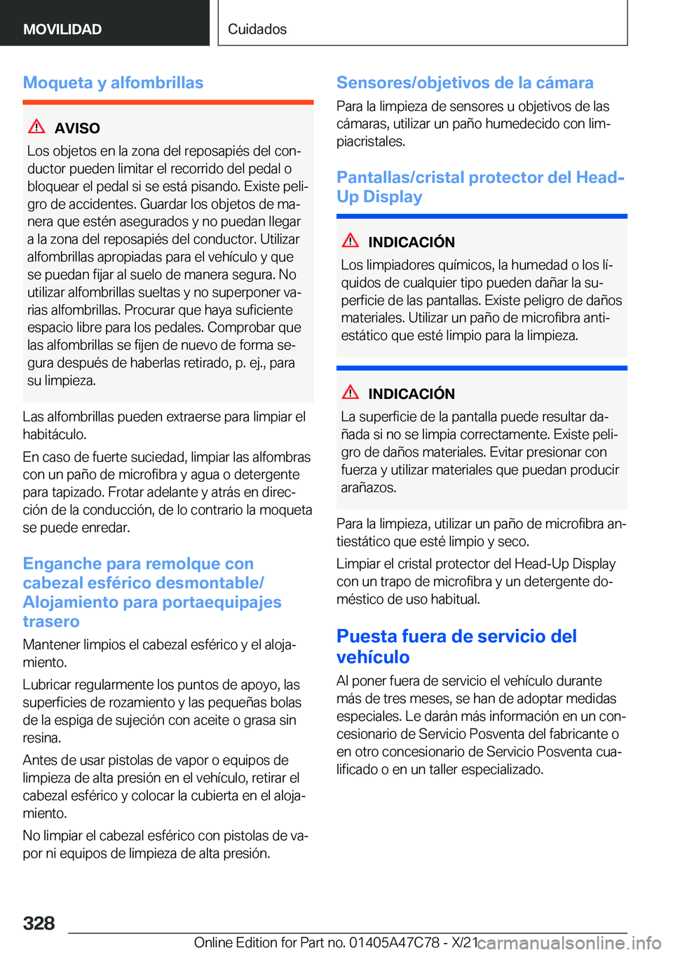 BMW X2 2022  Manuales de Empleo (in Spanish) �M�o�q�u�e�t�a��y��a�l�f�o�m�b�r�i�l�l�a�s
�A�V�I�S�O
�L�o�s��o�b�j�e�t�o�s��e�n��l�a��z�o�n�a��d�e�l��r�e�p�o�s�a�p�i�