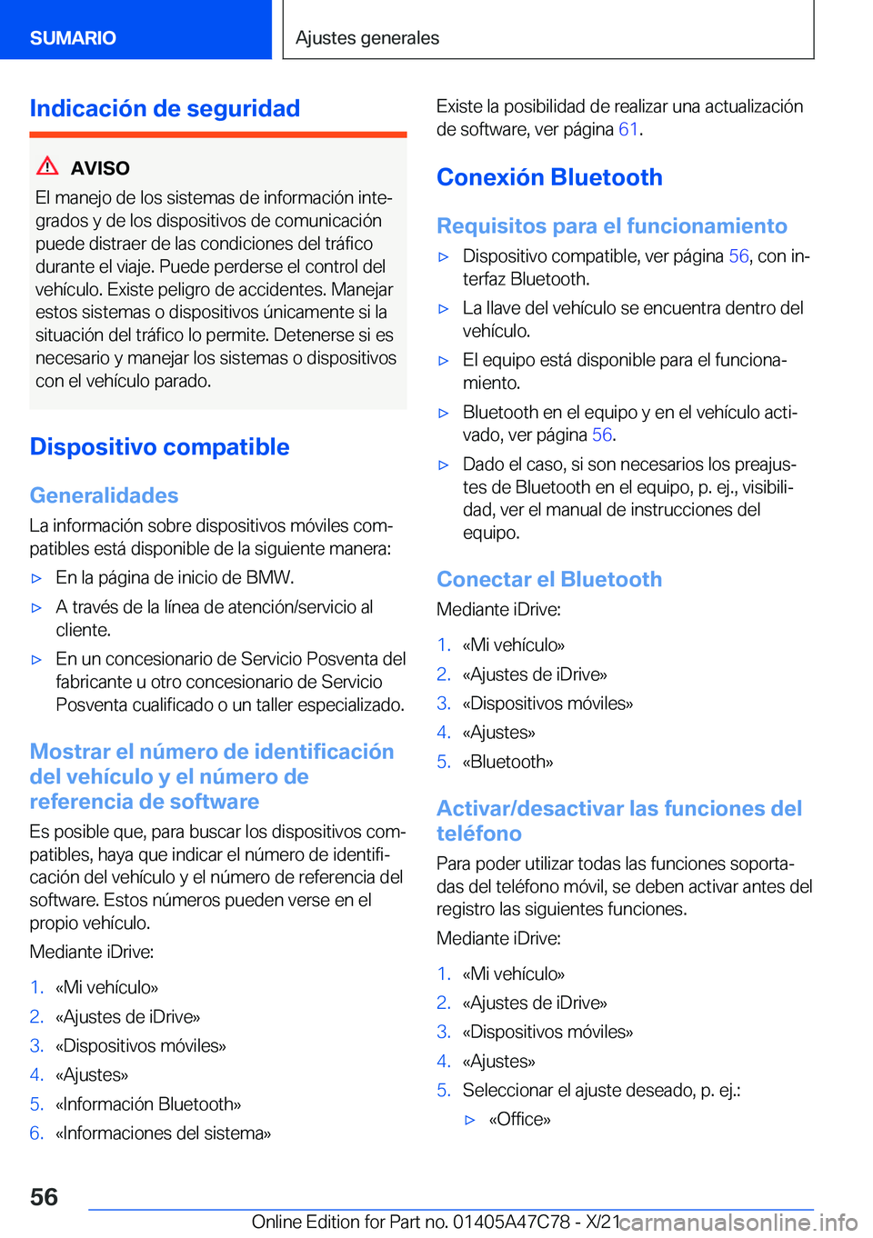 BMW X2 2022  Manuales de Empleo (in Spanish) �I�n�d�i�c�a�c�i�