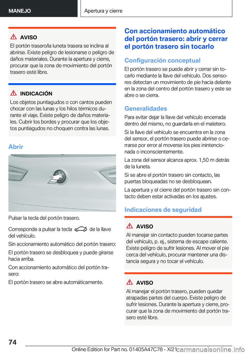 BMW X2 2022  Manuales de Empleo (in Spanish) �A�V�I�S�O
�E�l��p�o�r�t�