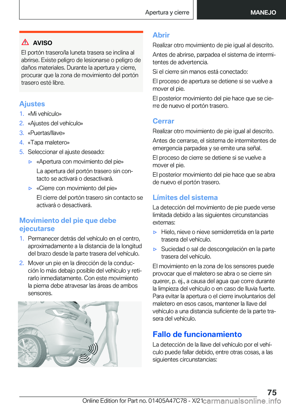BMW X2 2022  Manuales de Empleo (in Spanish) �A�V�I�S�O
�E�l��p�o�r�t�