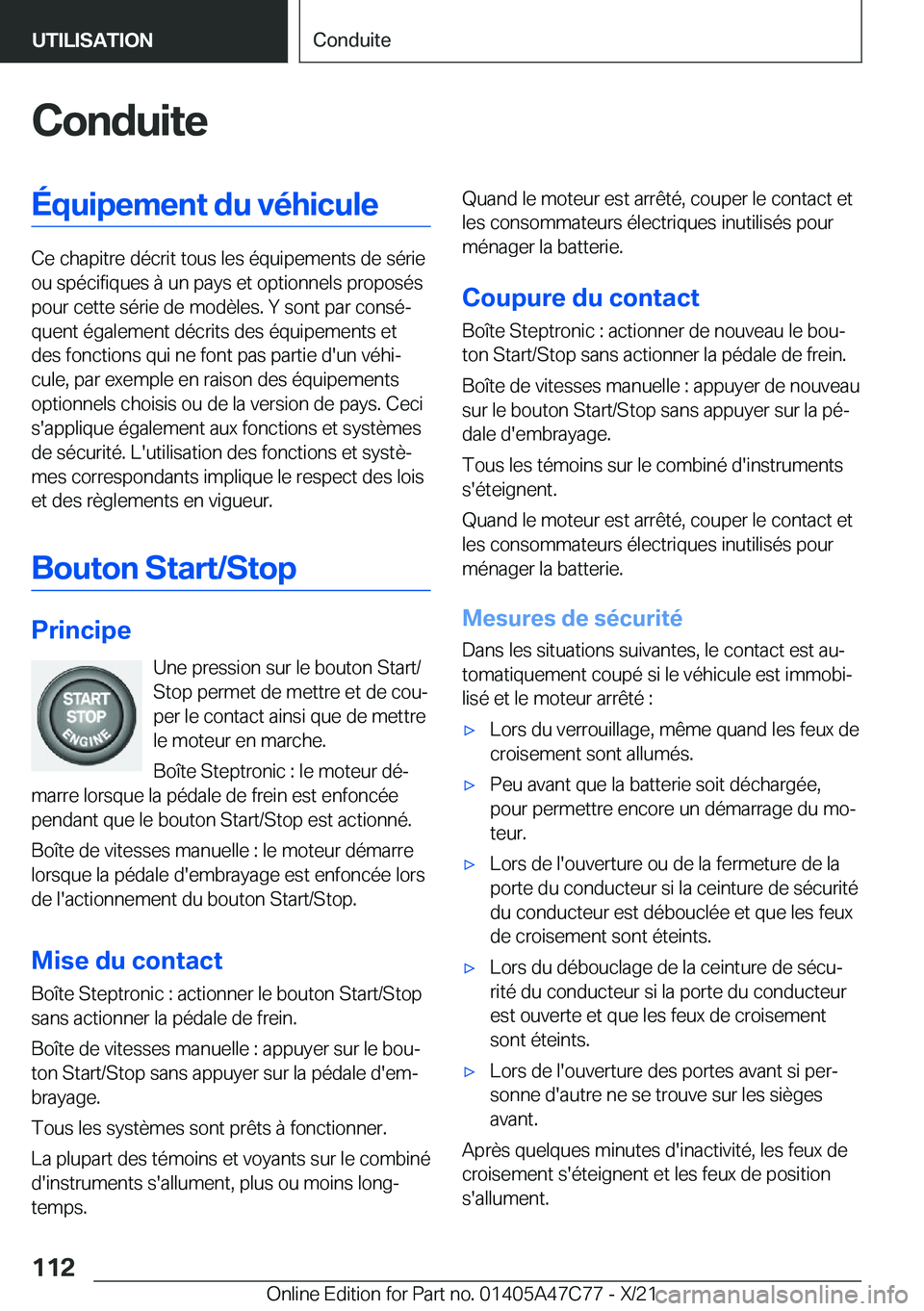 BMW X2 2022  Notices Demploi (in French) �C�o�n�d�u�i�t�e�