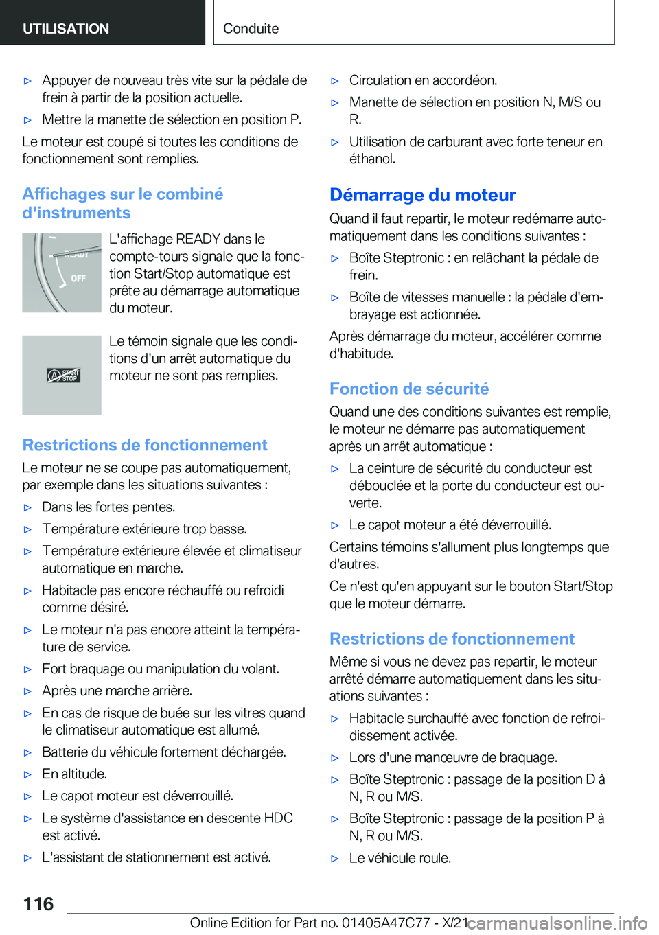 BMW X2 2022  Notices Demploi (in French) 'x�A�p�p�u�y�e�r��d�e��n�o�u�v�e�a�u��t�r�è�s��v�i�t�e��s�u�r��l�a��p�é�d�a�l�e��d�e
�f�r�e�i�n��