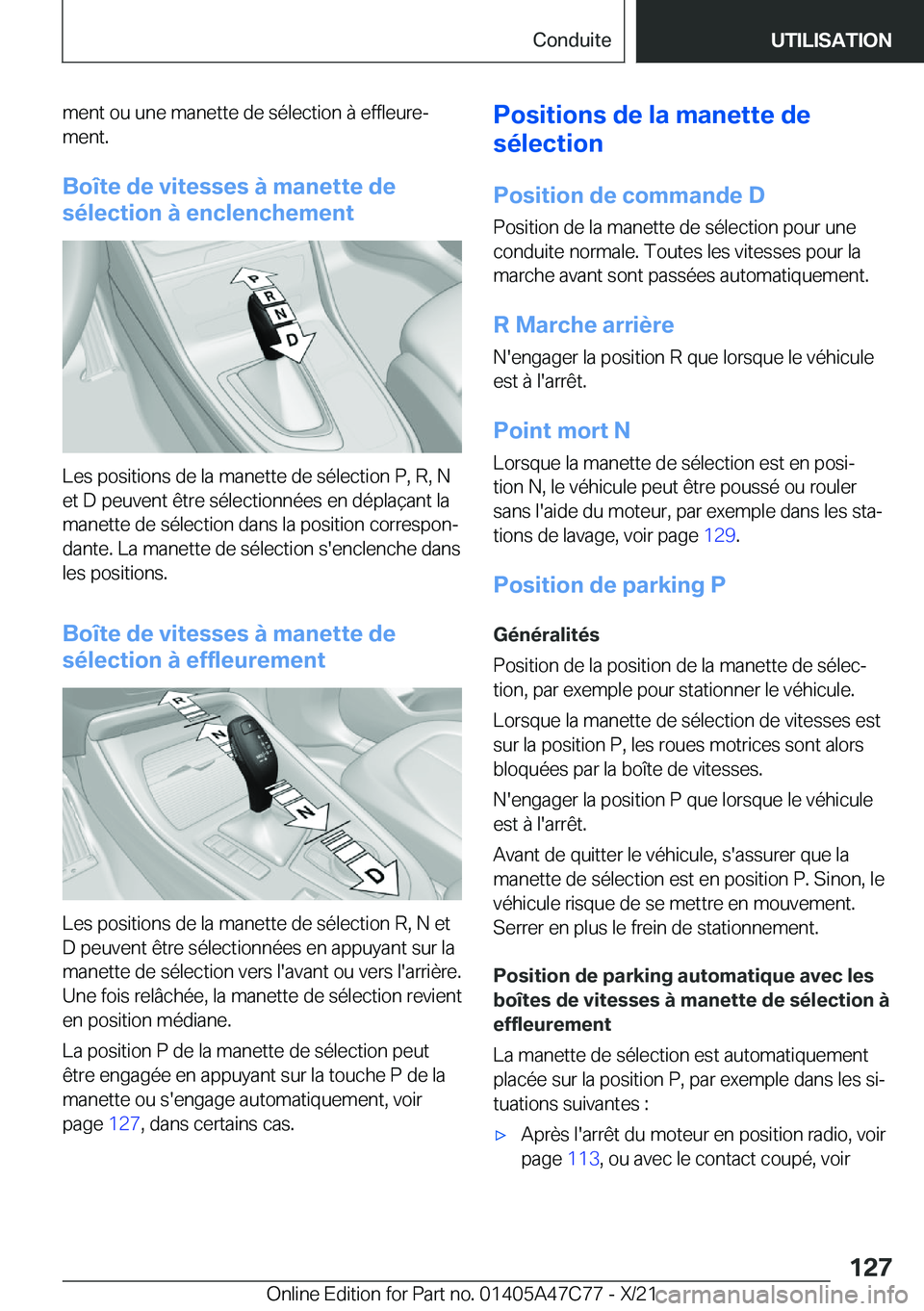 BMW X2 2022  Notices Demploi (in French) �m�e�n�t��o�u��u�n�e��m�a�n�e�t�t�e��d�e��s�é�l�e�c�t�i�o�n��