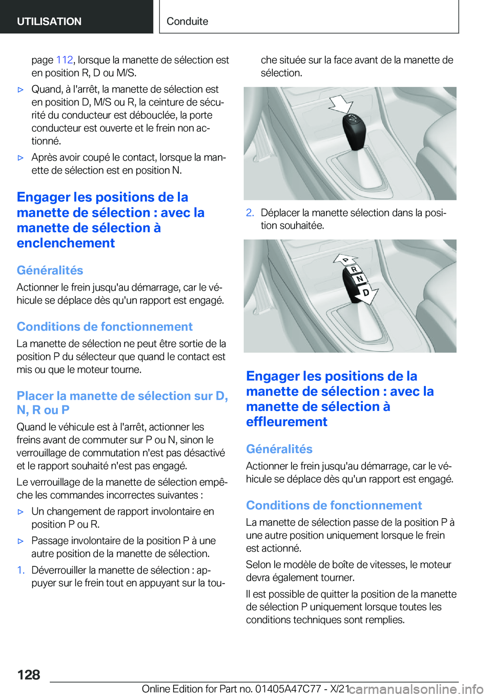 BMW X2 2022  Notices Demploi (in French) �p�a�g�e��1�1�2�,��l�o�r�s�q�u�e��l�a��m�a�n�e�t�t�e��d�e��s�é�l�e�c�t�i�o�n��e�s�t
�e�n��p�o�s�i�t�i�o�n��R�,��D��o�u��M�/�S�.'x�Q�u�a�n�d�,��