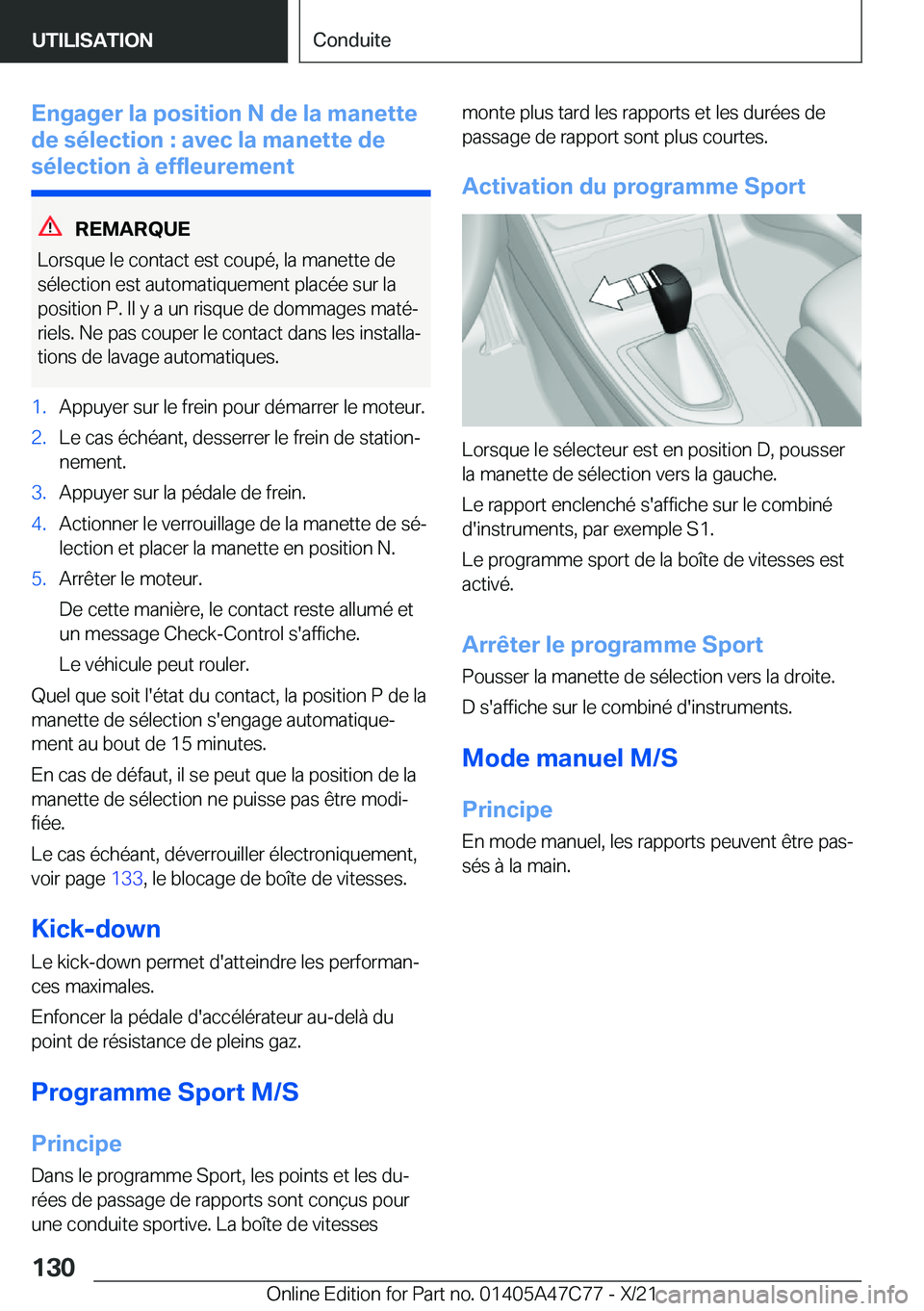 BMW X2 2022  Notices Demploi (in French) �E�n�g�a�g�e�r��l�a��p�o�s�i�t�i�o�n��N��d�e��l�a��m�a�n�e�t�t�e
�d�e��s�é�l�e�c�t�i�o�n��:��a�v�e�c��l�a��m�a�n�e�t�t�e��d�e
�s�é�l�e�c�t�i�o�n��