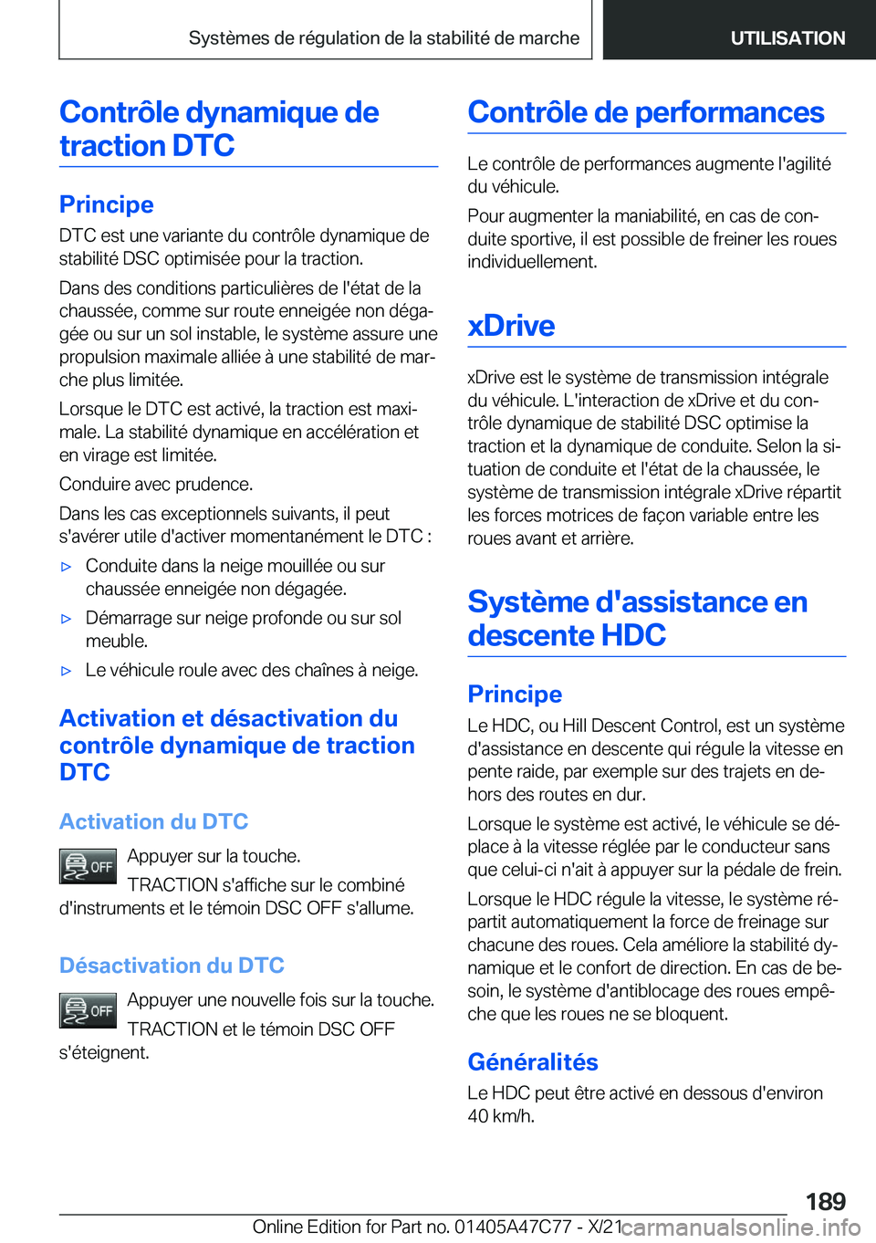 BMW X2 2022  Notices Demploi (in French) �C�o�n�t�r�