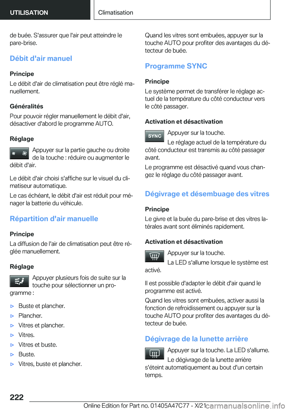 BMW X2 2022  Notices Demploi (in French) �d�e��b�u�é�e�.��S�'�a�s�s�u�r�e�r��q�u�e��l�'�a�i�r��p�e�u�t��a�t�t�e�i�n�d�r�e��l�e�p�a�r�e�-�b�r�i�s�e�.
�D�é�b�i�t��d�'�a�i�r��m�a�n�u�e�l
�P�r�i�n�c�i�p�e
�L�e��d�é�b�i�t