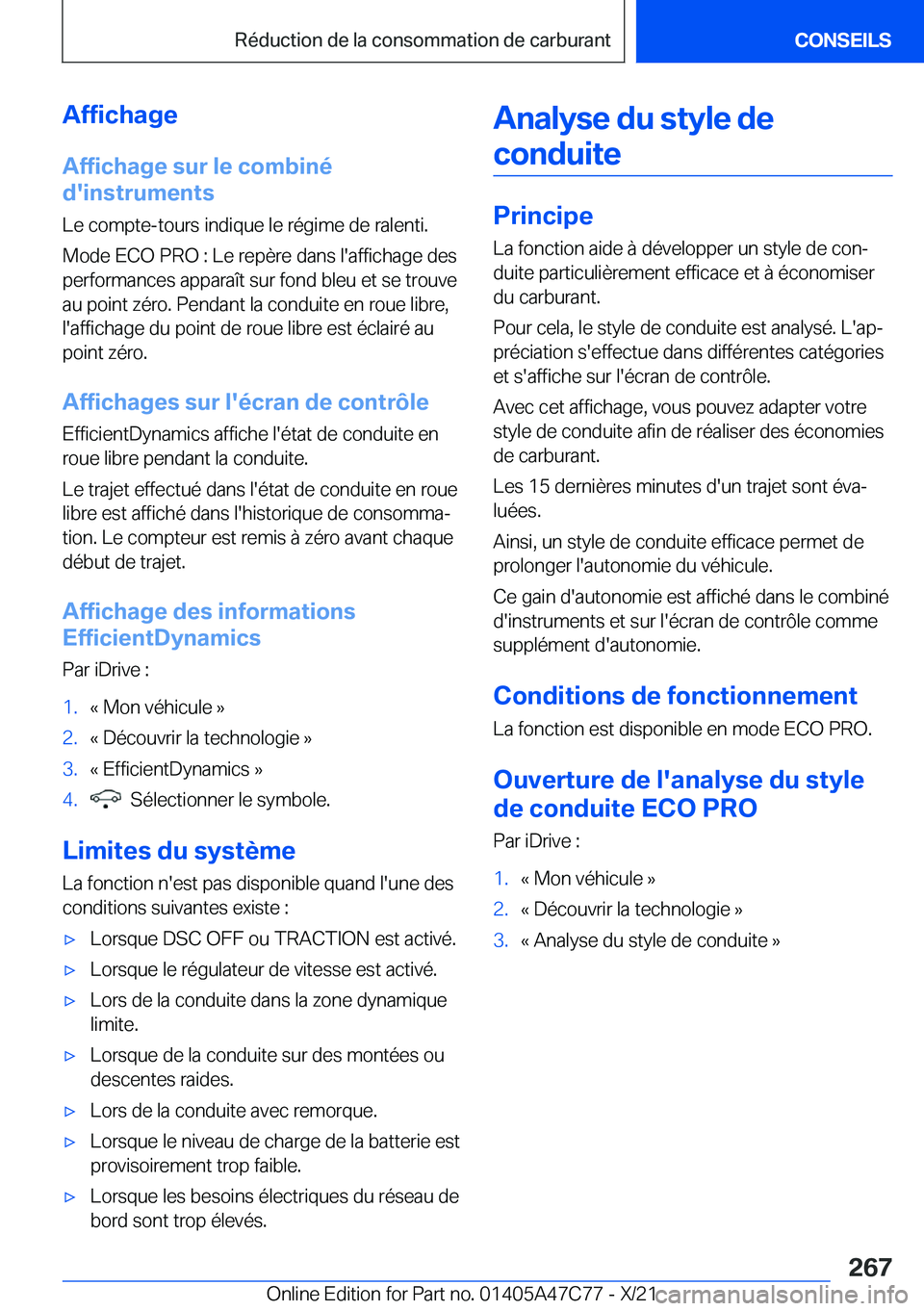 BMW X2 2022  Notices Demploi (in French) �A�f�f�i�c�h�a�g�e
�A�f�f�i�c�h�a�g�e��s�u�r��l�e��c�o�m�b�i�n�é
�d�'�i�n�s�t�r�u�m�e�n�t�s
�L�e��c�o�m�p�t�e�-�t�o�u�r�s��i�n�d�i�q�u�e��l�e��r�é�g�i�m�e��d�e��r�a�l�e�n�t�i�.
�M�o�d�e