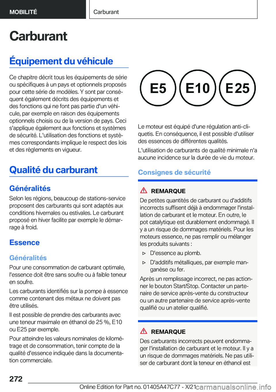BMW X2 2022  Notices Demploi (in French) �C�a�r�b�u�r�a�n�t�