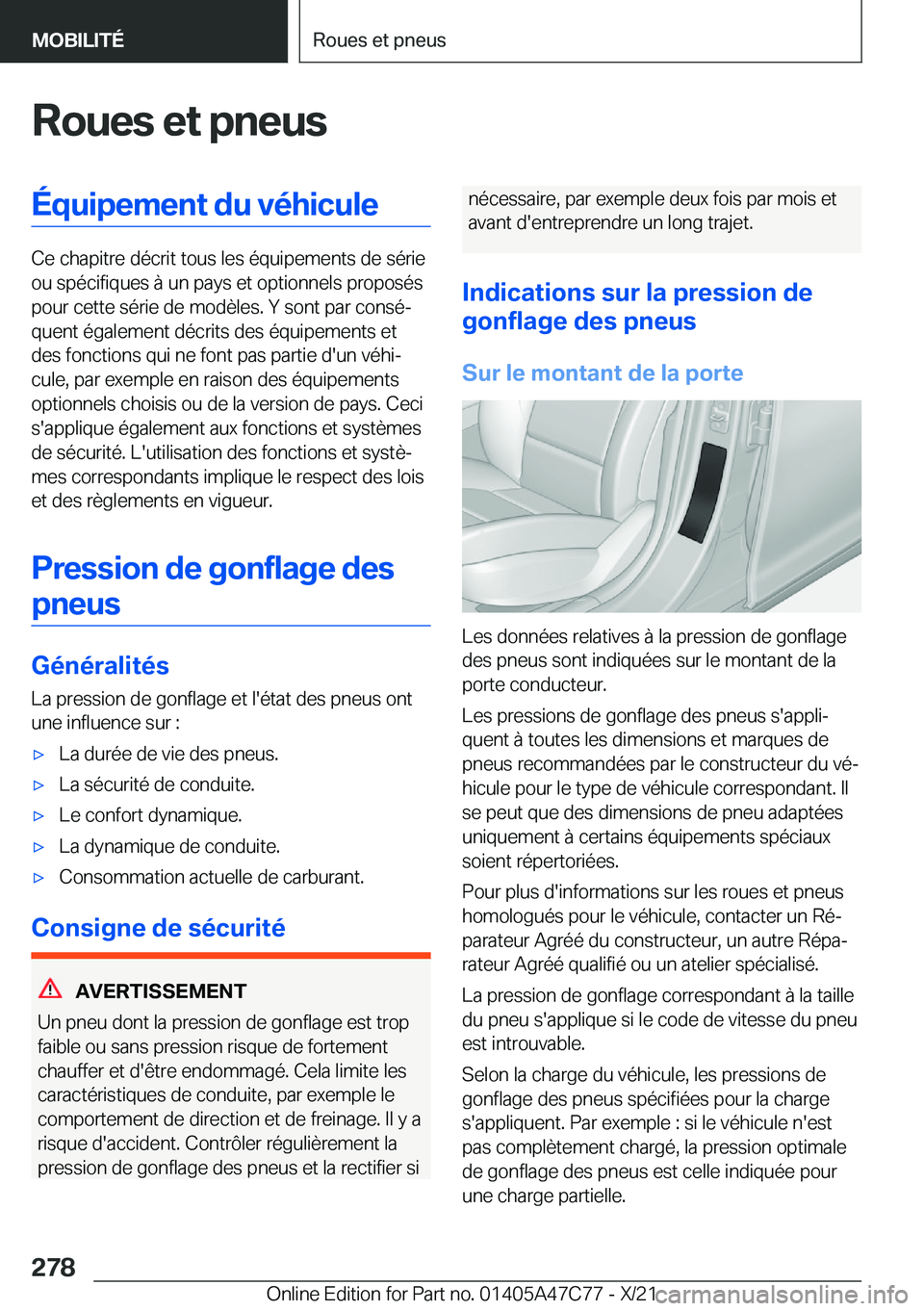 BMW X2 2022  Notices Demploi (in French) �R�o�u�e�s��e�t��p�n�e�u�s�