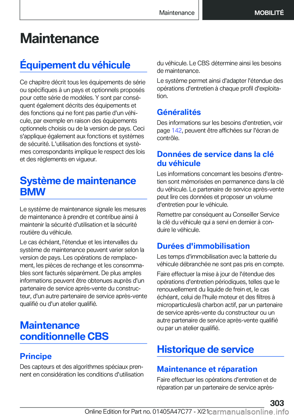 BMW X2 2022  Notices Demploi (in French) �M�a�i�n�t�e�n�a�n�c�e�