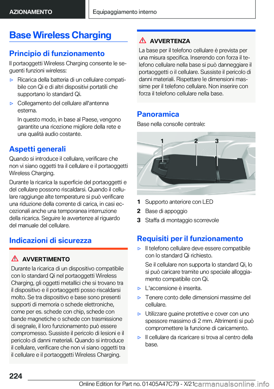 BMW X2 2022  Libretti Di Uso E manutenzione (in Italian) �B�a�s�e��W�i�r�e�l�e�s�s��C�h�a�r�g�i�n�g
�P�r�i�n�c�i�p�i�o��d�i��f�u�n�z�i�o�n�a�m�e�n�t�o
�I�l��p�o�r�t�a�o�g�g�e�t�t�i��W�i�r�e�l�e�s�s��C�h�a�r�g�i�n�g��c�o�n�s�e�n�t�e��l�e��s�eª �g