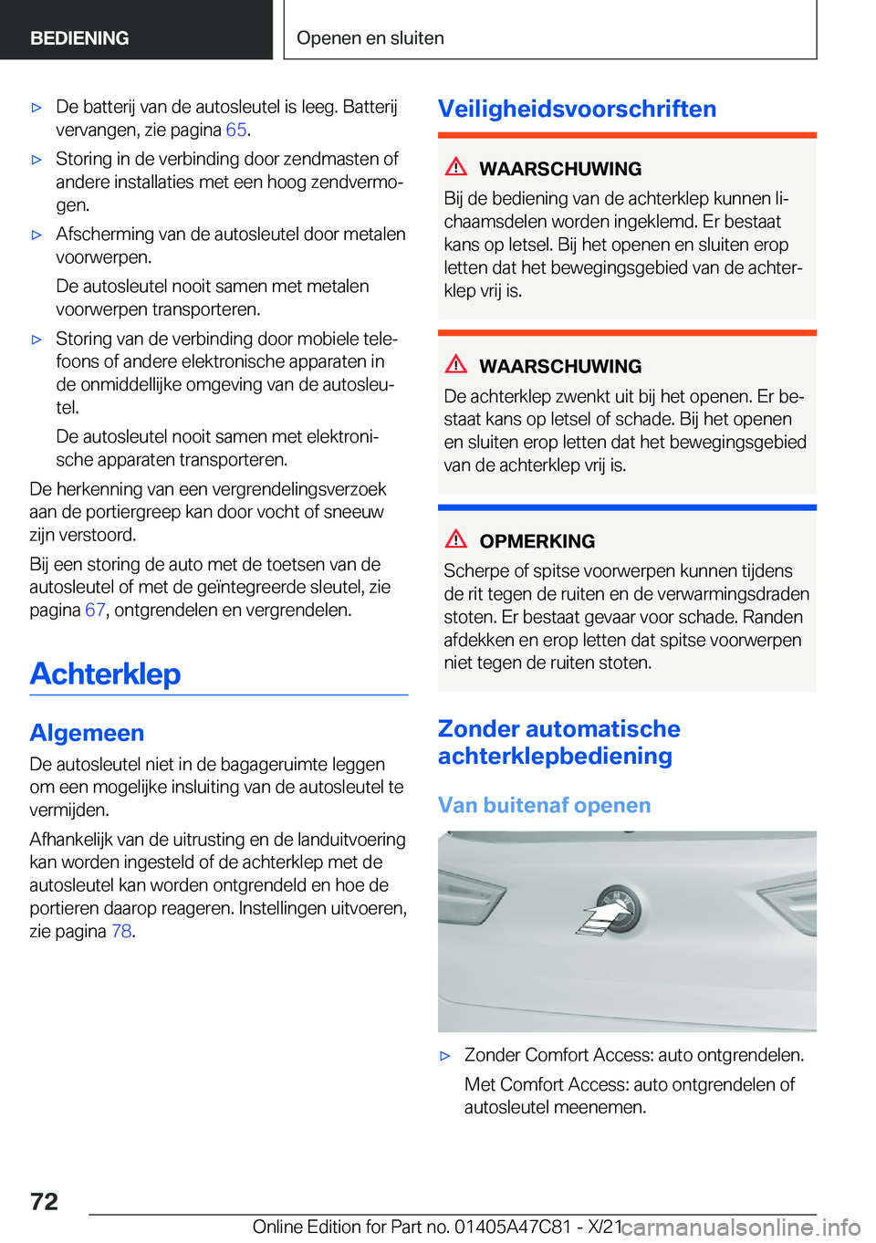BMW X2 2022  Instructieboekjes (in Dutch) 'x�D�e��b�a�t�t�e�r�i�j��v�a�n��d�e��a�u�t�o�s�l�e�u�t�e�l��i�s��l�e�e�g�.��B�a�t�t�e�r�i�j
�v�e�r�v�a�n�g�e�n�,��z�i�e��p�a�g�i�n�a� �6�5�.'x�S�t�o�r�i�n�g��i�n��d�e��v�e�r�b�i�n