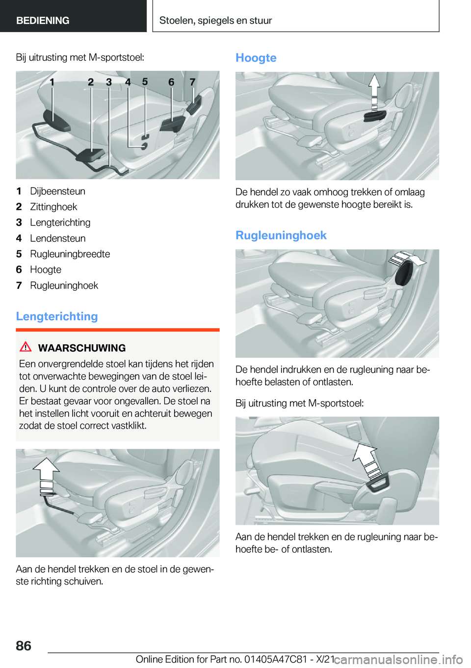 BMW X2 2022  Instructieboekjes (in Dutch) �B�i�j��u�i�t�r�u�s�t�i�n�g��m�e�t��M�-�s�p�o�r�t�s�t�o�e�l�:�1�D�i�j�b�e�e�n�s�t�e�u�n�2�Z�i�t�t�i�n�g�h�o�e�k�3�L�e�n�g�t�e�r�i�c�h�t�i�n�g�4�L�e�n�d�e�n�s�t�e�u�n�5�R�u�g�l�e�u�n�i�n�g�b�r�e�e�d