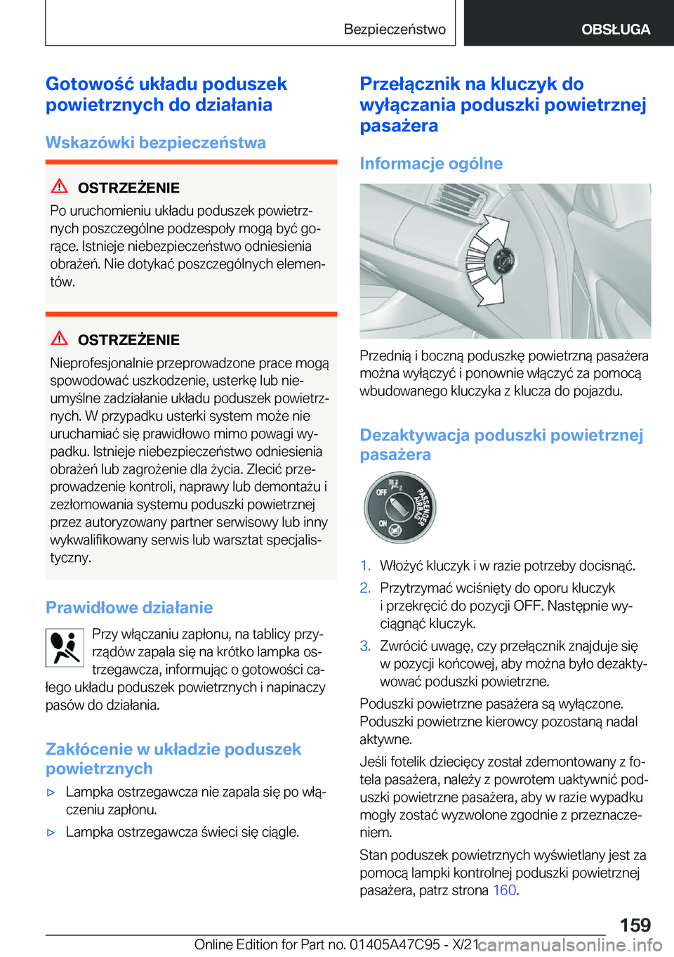 BMW X2 2022  Instrukcja obsługi (in Polish) �G�o�t�o�w�o�ć��u�k�ł�a�d�u��p�o�d�u�s�z�e�k
�p�o�w�i�e�t�r�z�n�y�c�h��d�o��d�z�i�a�ł�a�n�i�a
�W�s�k�a�z�