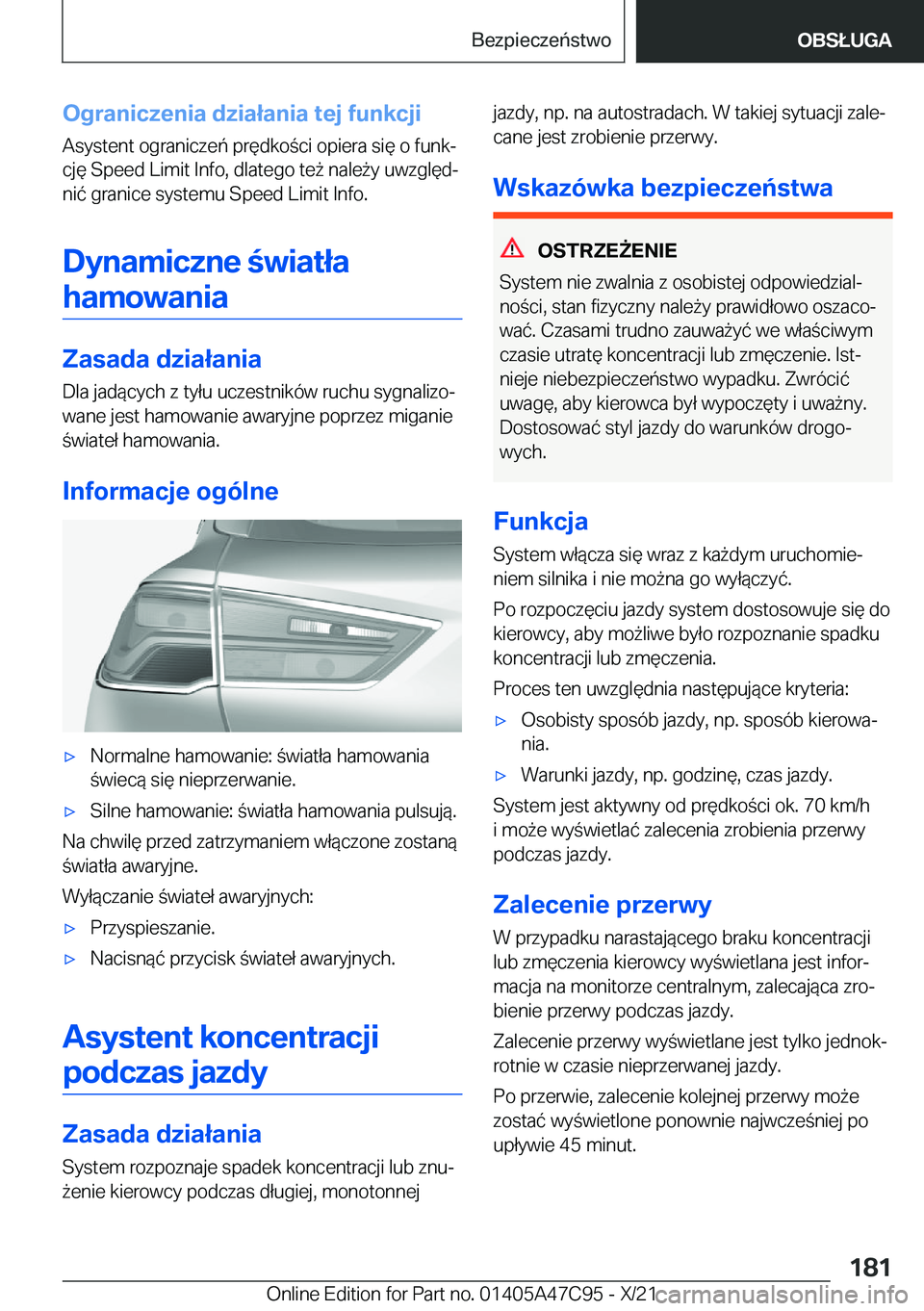 BMW X2 2022  Instrukcja obsługi (in Polish) �O�g�r�a�n�i�c�z�e�n�i�a��d�z�i�a�ł�a�n�i�a��t�e�j��f�u�n�k�c�j�i
�A�s�y�s�t�e�n�t��o�g�r�a�n�i�c�z�e�