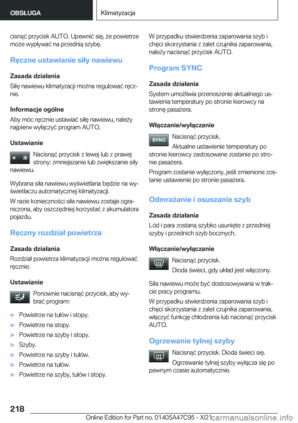 BMW X2 2022  Instrukcja obsługi (in Polish) �c�i�s�n�