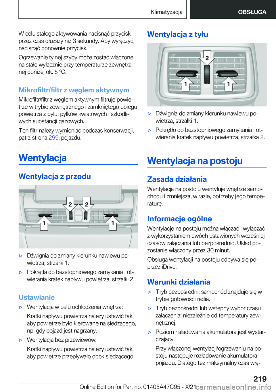 BMW X2 2022  Instrukcja obsługi (in Polish) �W��c�e�l�u��s�t�a�ł�e�g�o��a�k�t�y�w�o�w�a�n�i�a��n�a�c�i�s�n�