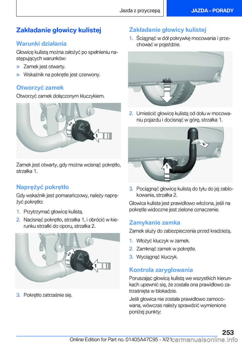 BMW X2 2022  Instrukcja obsługi (in Polish) �Z�a�k�ł�a�d�a�n�i�e��g�ł�o�w�i�c�y��k�u�l�i�s�t�e�j
�W�a�r�u�n�k�i��d�z�i�a�ł�a�n�i�a �G�ł�o�w�i�c�