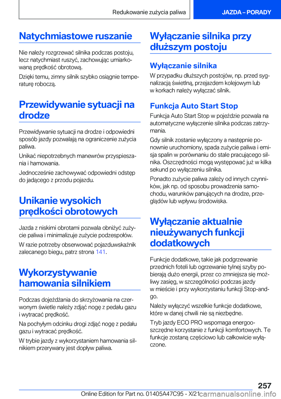 BMW X2 2022  Instrukcja obsługi (in Polish) �N�a�t�y�c�h�m�i�a�s�t�o�w�e��r�u�s�z�a�n�i�e
�N�i�e��n�a�l�e9�y��r�o�z�g�r�z�e�w�a�