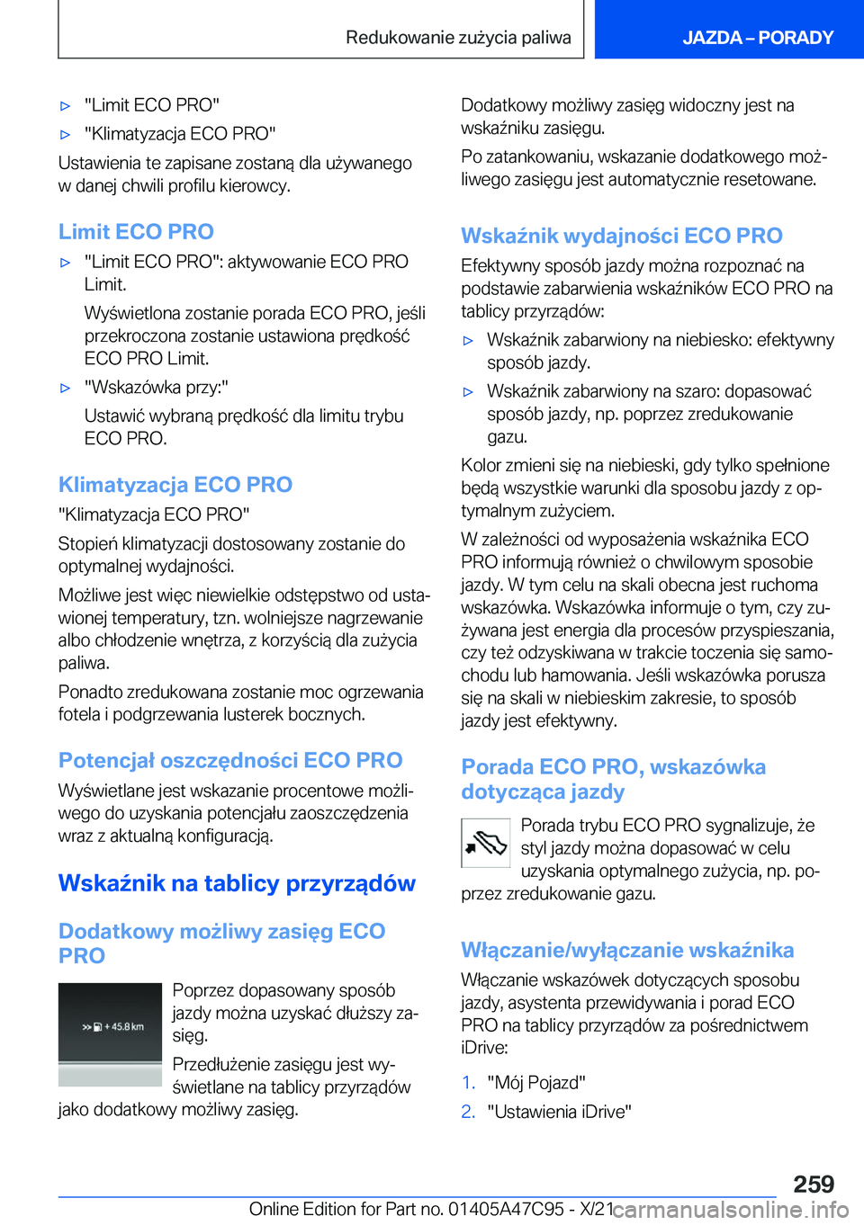 BMW X2 2022  Instrukcja obsługi (in Polish) 'x��L�i�m�i�t��E�C�O��P�R�O�'x��K�l�i�m�a�t�y�z�a�c�j�a��E�C�O��P�R�O�
�U�s�t�a�w�i�e�n�i�a��t�e��z�a�p�i�s�a�n�e��z�o�s�t�a�n�