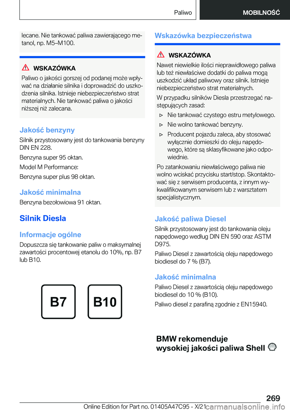 BMW X2 2022  Instrukcja obsługi (in Polish) �l�e�c�a�n�e�.��N�i�e��t�a�n�k�o�w�a�