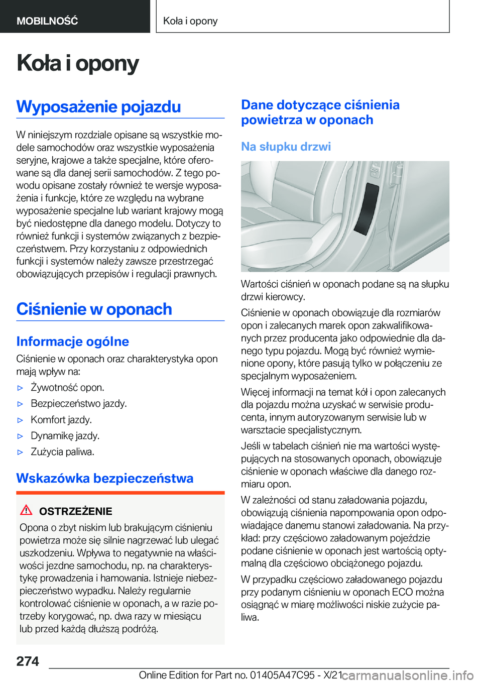 BMW X2 2022  Instrukcja obsługi (in Polish) �K�o�ł�a��i��o�p�o�n�y�W�y�p�o�s�a9�e�n�i�e��p�o�j�a�z�d�u
�W��n�i�n�i�e�j�s�z�y�m��r�o�z�d�z�i�a�l�e��o�p�i�s�a�n�e��s�