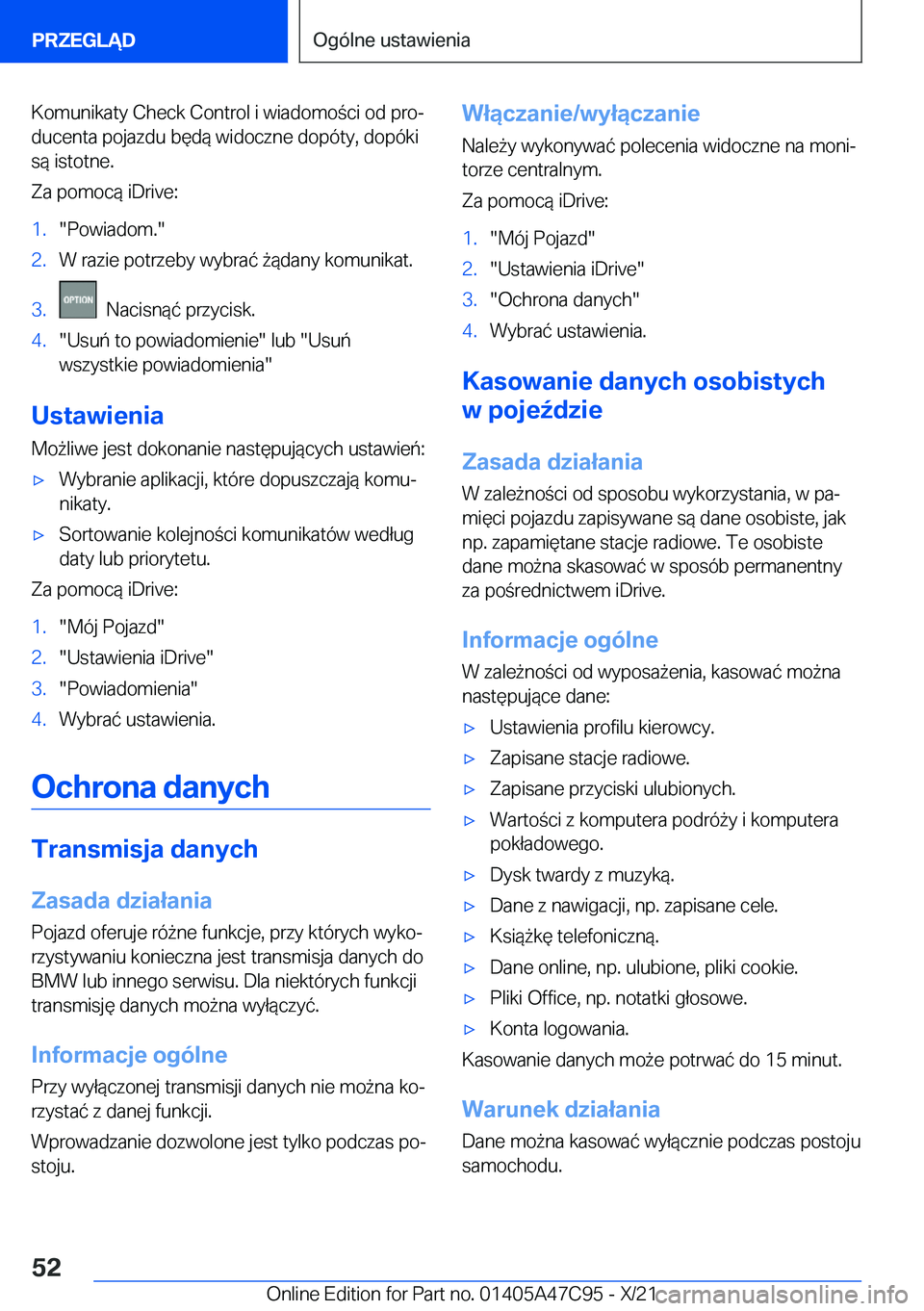 BMW X2 2022  Instrukcja obsługi (in Polish) �K�o�m�u�n�i�k�a�t�y��C�h�e�c�k��C�o�n�t�r�o�l��i��w�i�a�d�o�m�o�c�i��o�d��p�r�oj
�d�u�c�e�n�t�a��p�o�j�a�z�d�u��b�