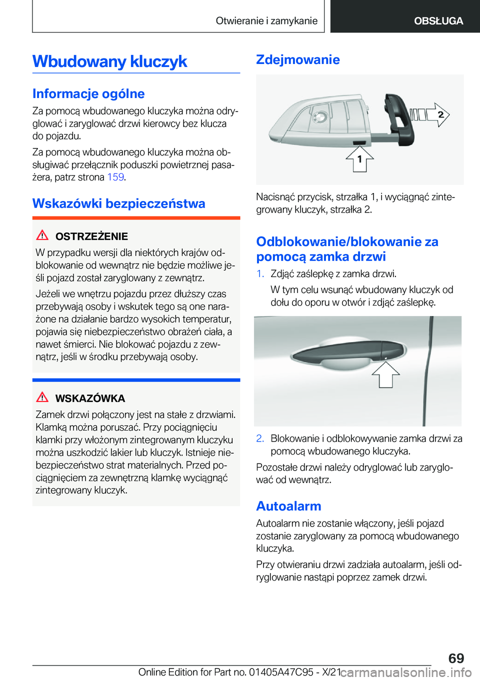 BMW X2 2022  Instrukcja obsługi (in Polish) �W�b�u�d�o�w�a�n�y��k�l�u�c�z�y�k
�I�n�f�o�r�m�a�c�j�e��o�g�