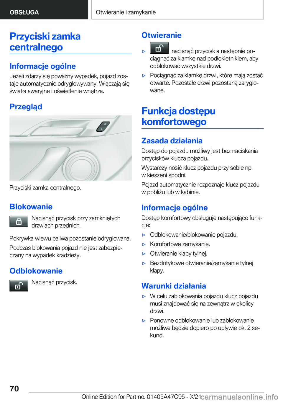 BMW X2 2022  Instrukcja obsługi (in Polish) �P�r�z�y�c�i�s�k�i��z�a�m�k�a�c�e�n�t�r�a�l�n�e�g�o
�I�n�f�o�r�m�a�c�j�e��o�g�