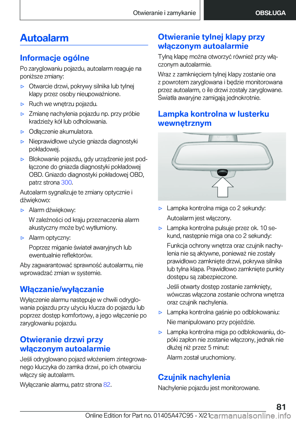 BMW X2 2022  Instrukcja obsługi (in Polish) �A�u�t�o�a�l�a�r�m
�I�n�f�o�r�m�a�c�j�e��o�g�
