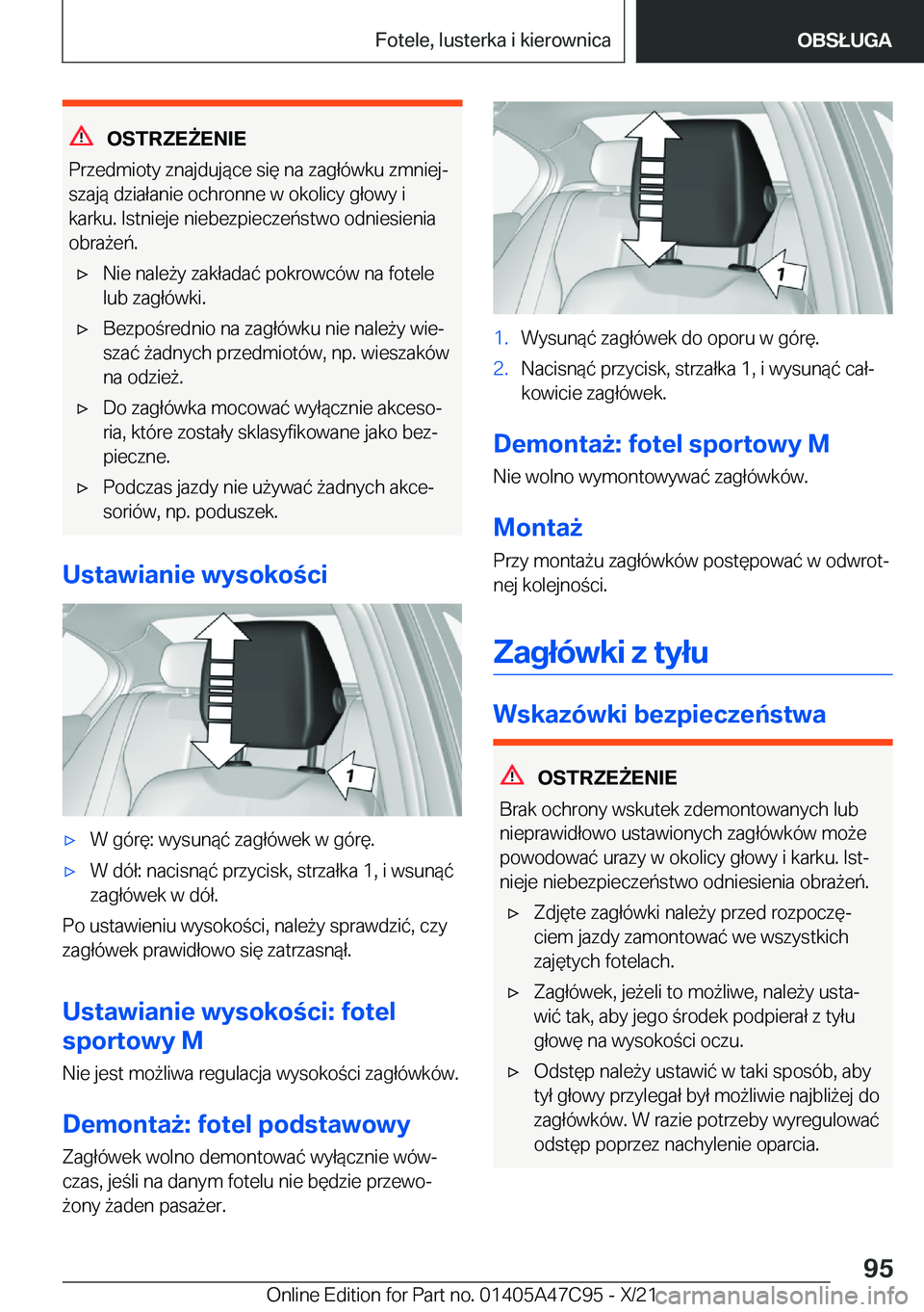 BMW X2 2022  Instrukcja obsługi (in Polish) �O�S�T�R�Z�E8�E�N�I�E
�P�r�z�e�d�m�i�o�t�y��z�n�a�j�d�u�j�
