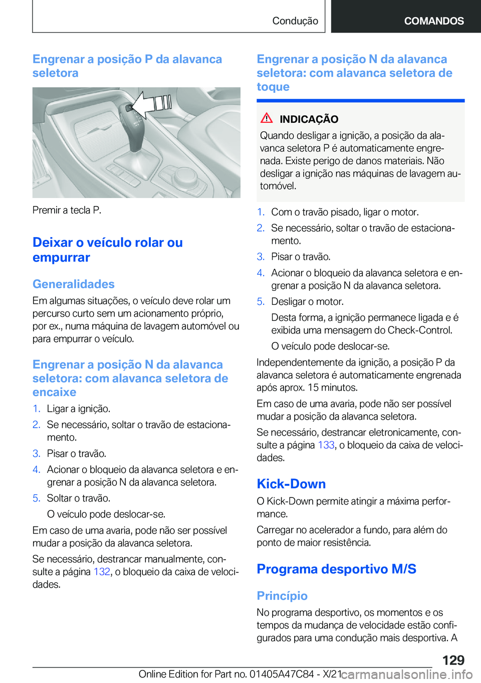 BMW X2 2022  Manual do condutor (in Portuguese) �E�n�g�r�e�n�a�r��a��p�o�s�i�