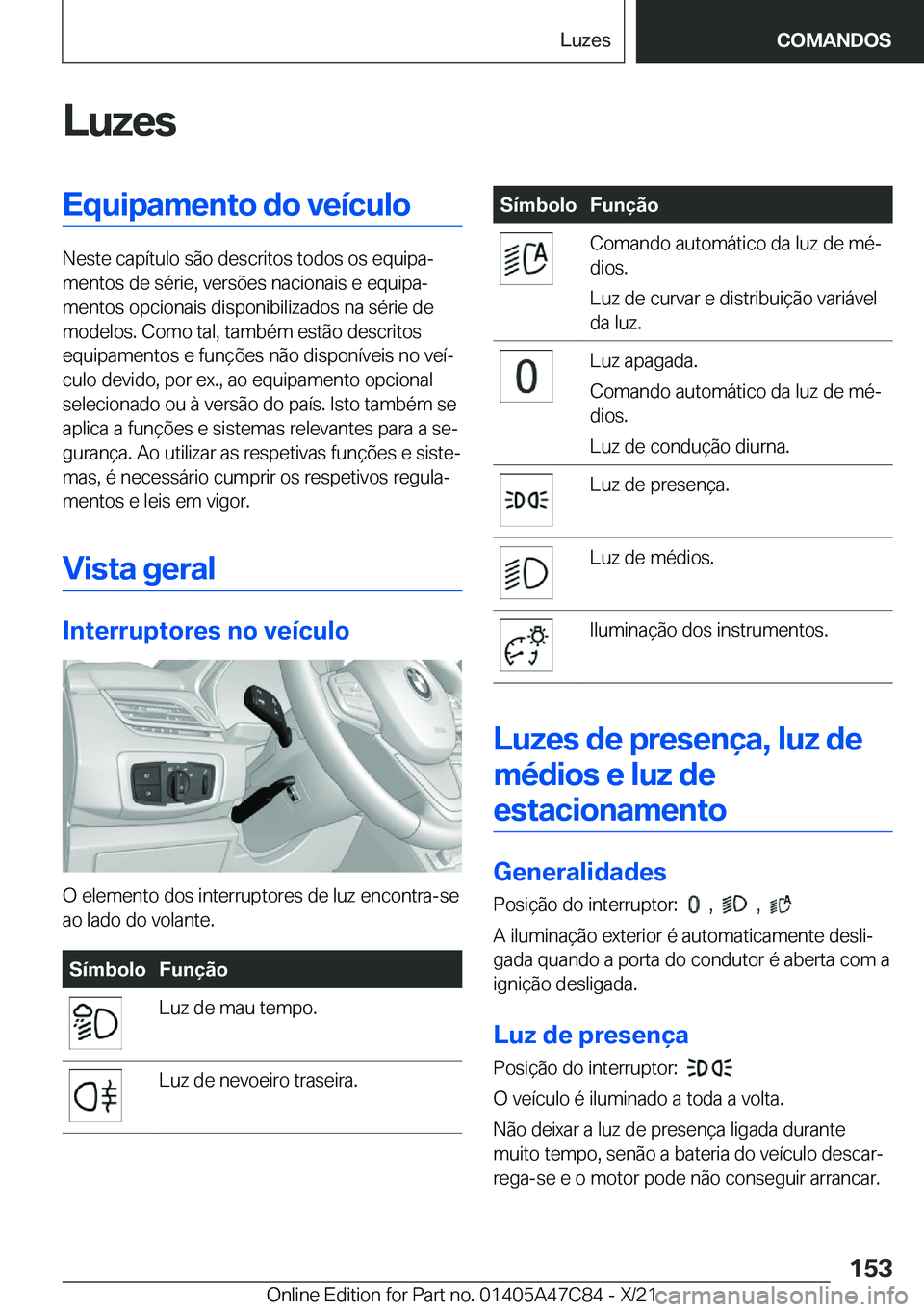 BMW X2 2022  Manual do condutor (in Portuguese) �L�u�z�e�s�E�q�u�i�p�a�m�e�n�t�o��d�o��v�e�