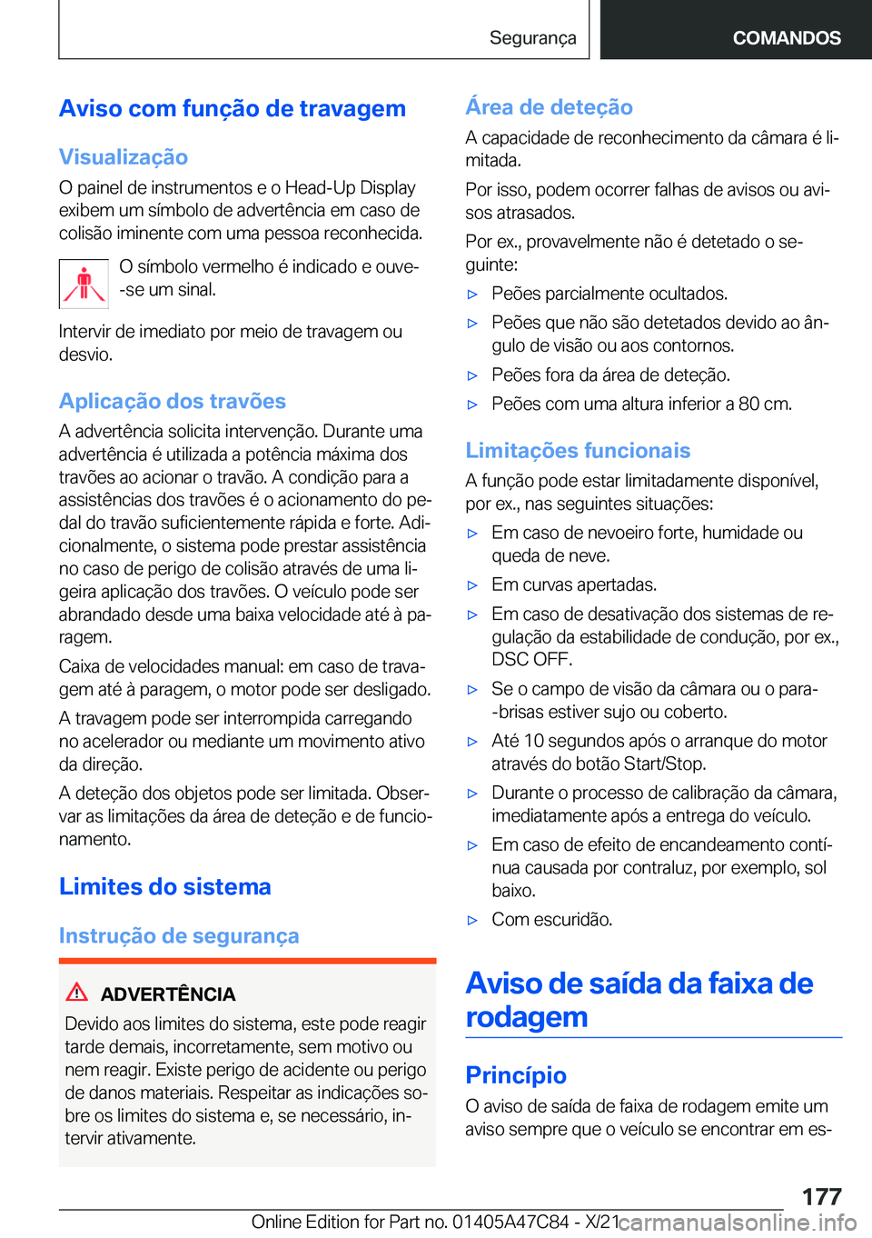 BMW X2 2022  Manual do condutor (in Portuguese) �A�v�i�s�o��c�o�m��f�u�n�