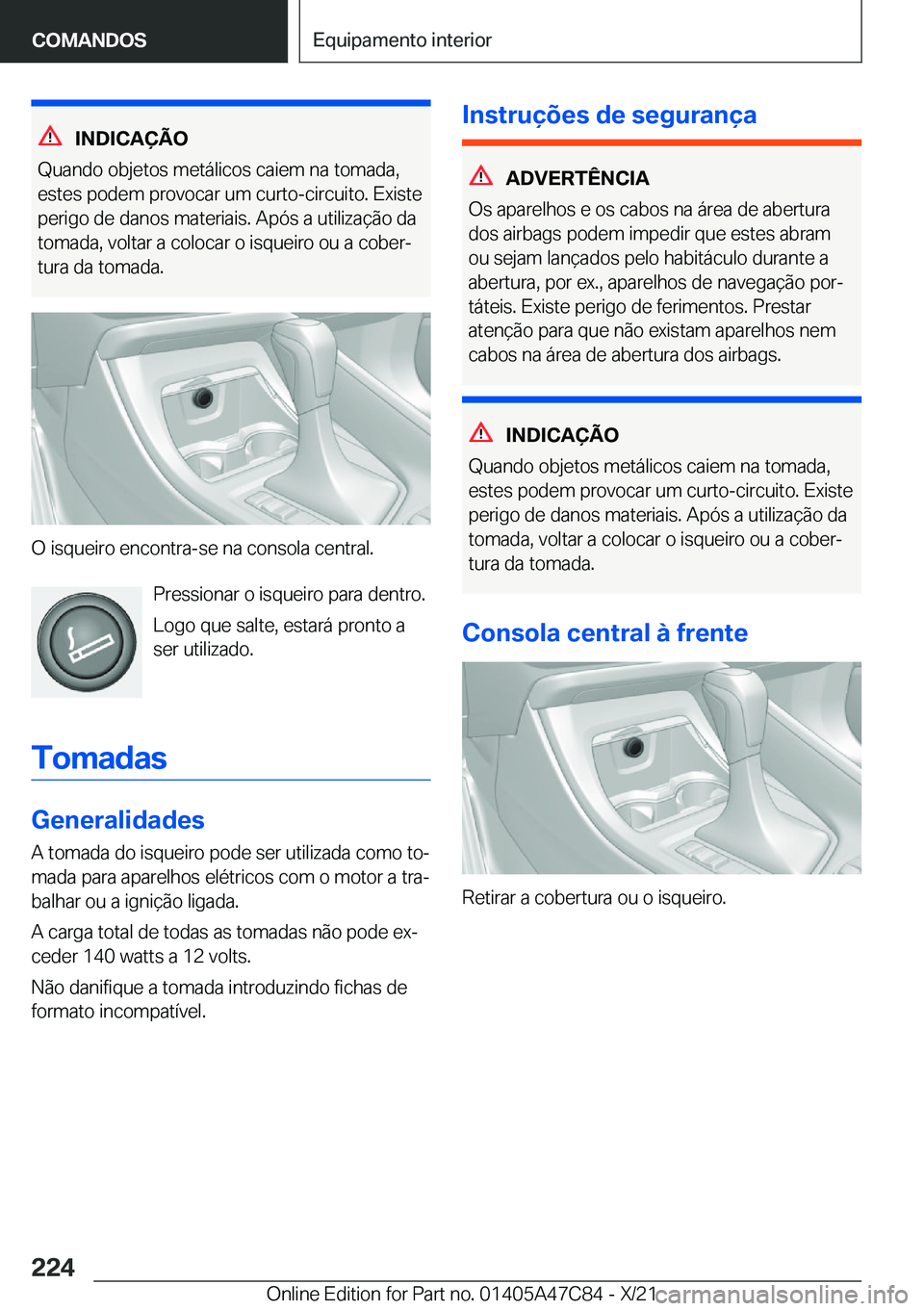 BMW X2 2022  Manual do condutor (in Portuguese) �I�N�D�I�C�A�