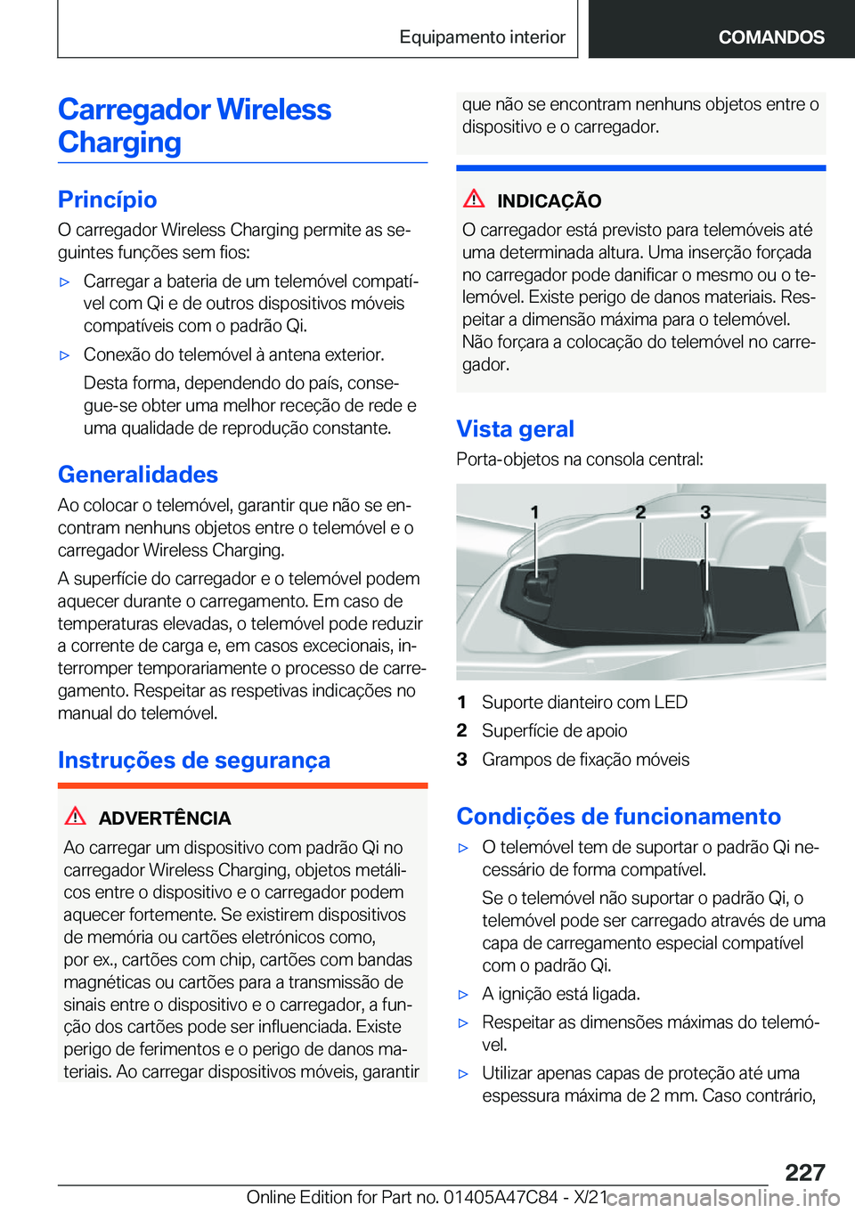BMW X2 2022  Manual do condutor (in Portuguese) �C�a�r�r�e�g�a�d�o�r��W�i�r�e�l�e�s�s�C�h�a�r�g�i�n�g
�P�r�i�n�c�