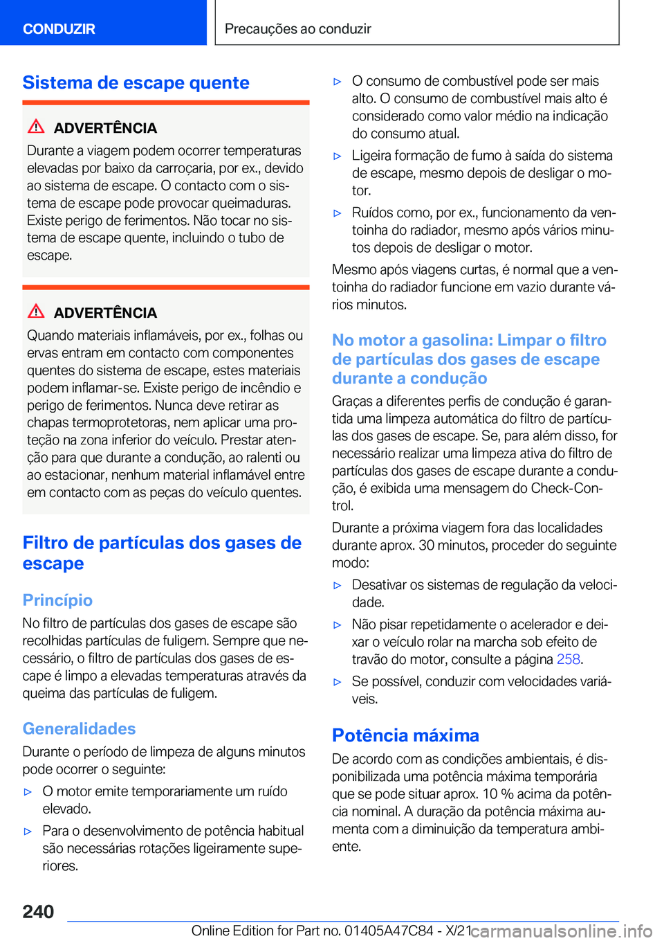 BMW X2 2022  Manual do condutor (in Portuguese) �S�i�s�t�e�m�a��d�e��e�s�c�a�p�e��q�u�e�n�t�e
�A�D�V�E�R�T�