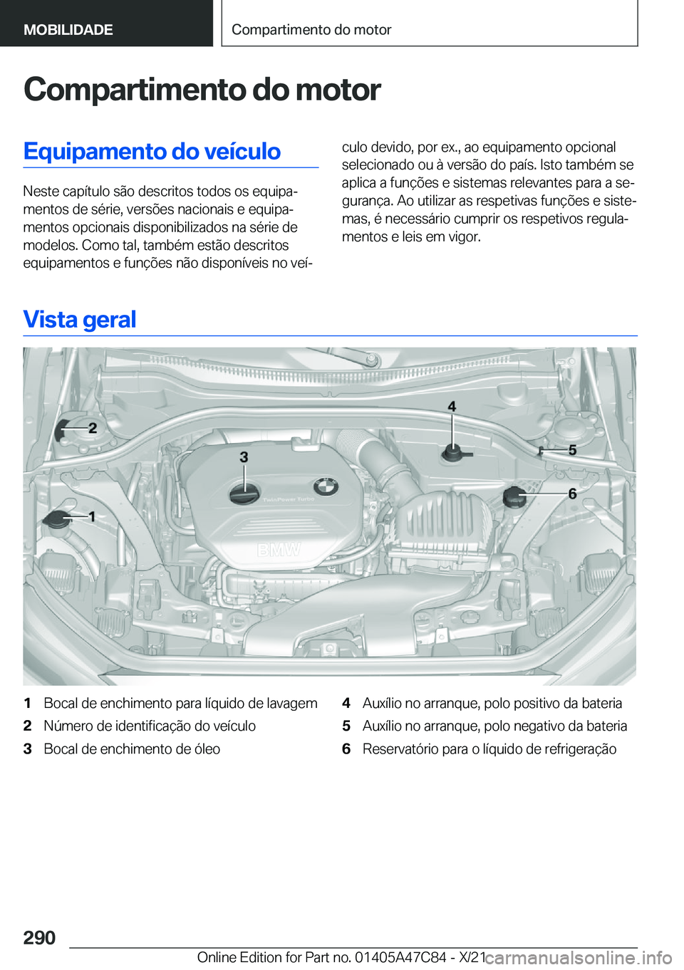 BMW X2 2022  Manual do condutor (in Portuguese) �C�o�m�p�a�r�t�i�m�e�n�t�o��d�o��m�o�t�o�r�E�q�u�i�p�a�m�e�n�t�o��d�o��v�e�